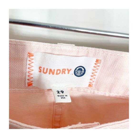 Sundry Pants Casual Cotton Button Zipper Rose Light Pink Cropped Womens Size 29 - Picture 6 of 6